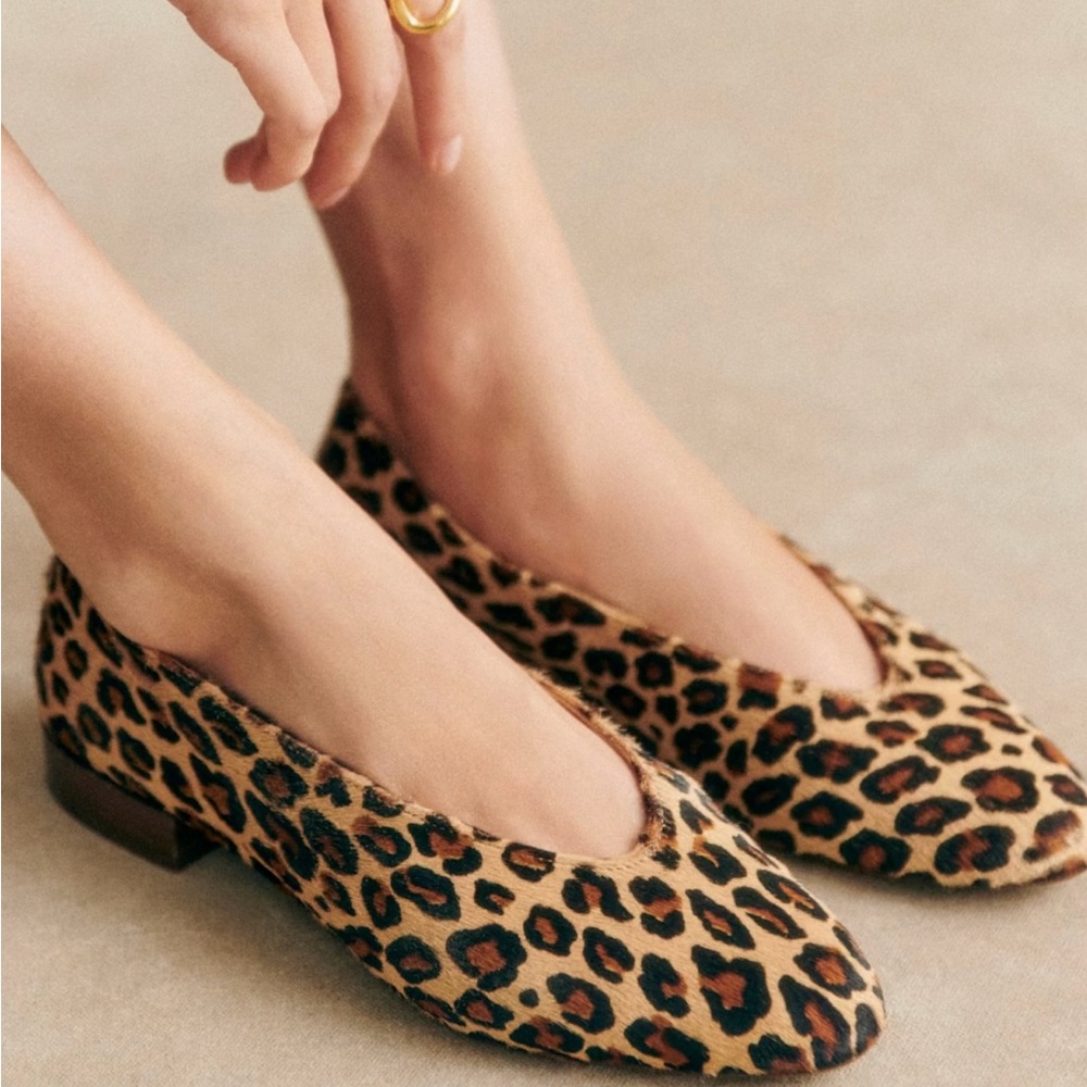 Sezane Leopard Matilda Low Ballerinas